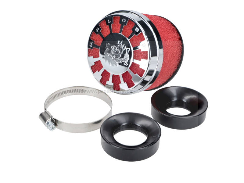 Motor - Malossi RED FILTER E13 60 mm 25° – sportovní vzduchový filtr pro Dell’Orto PHBG 15–21 a PHBL 20–26
