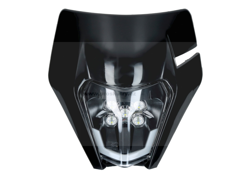 Elektro díly - LED přední světlo s černou maskou KTM styl pro enduro, motokros a supermoto