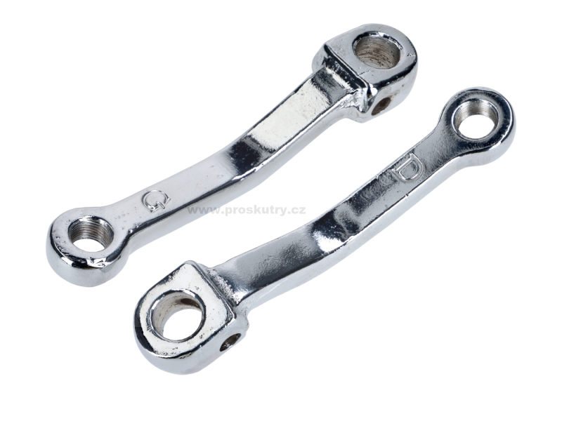 Motor - Chromované zahnuté kliky pedálů šlapek 130 mm pro Peugeot 103, MBK 51 a Motobécane