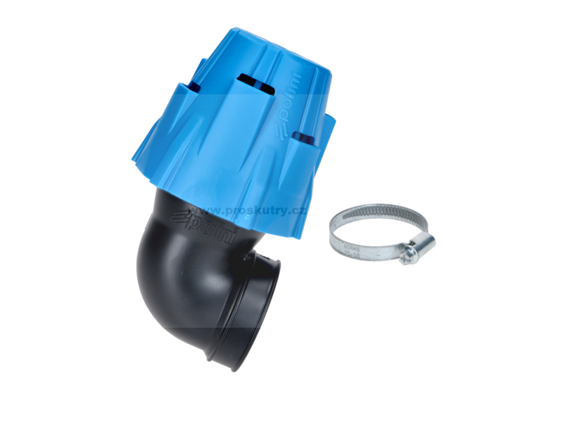 Motor - Vzduchový filtr Polini Blue Air Box 46 mm 90° modrý