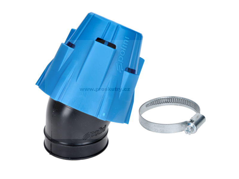 Motor - Vzduchový filtr Polini Blue Air Box 46 mm 30° modrý