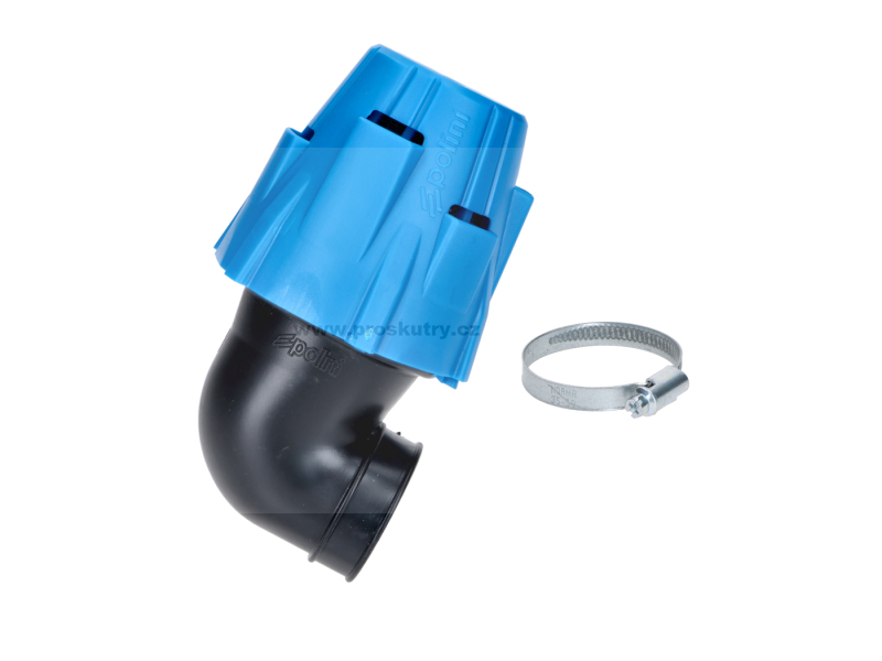 Motor - Vzduchový filtr Polini Blue Air Box 37 mm 90° modrý