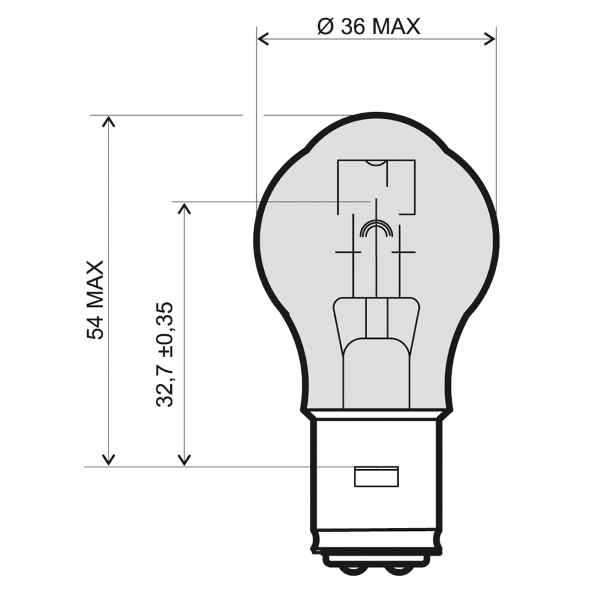 Elektro díly - Žárovka White Bulb BA20D 12V 35/35W