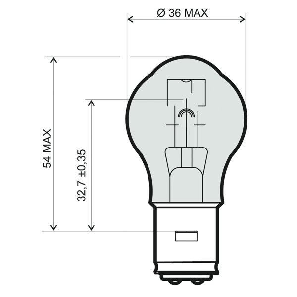 Elektro díly - Žárovka 12V 45/40W BA20D