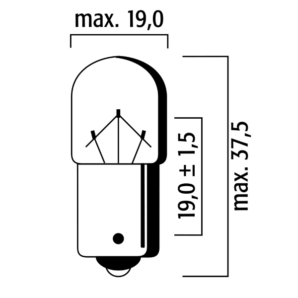 Import Rms - LAMP.BAU15S T16 12V-10W ORANGE