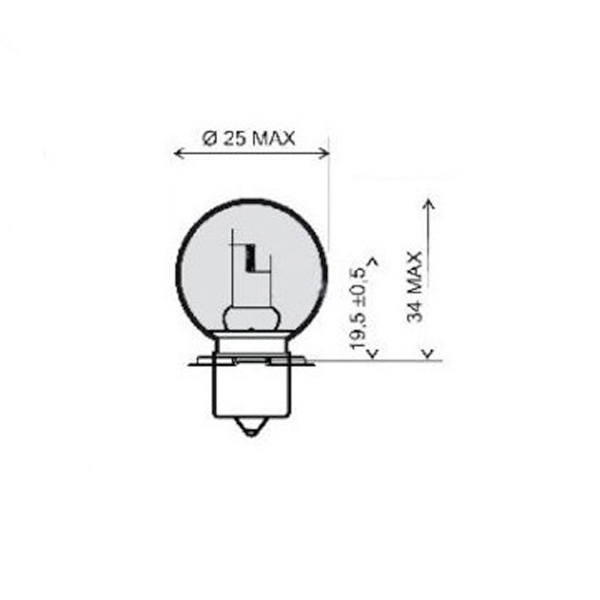 Import Rms - LAMP.6V-15W SB25 P26S