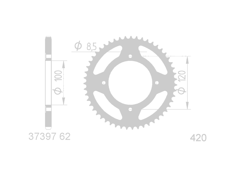 Řetězové kolo 62 zubů 420 pro Beta RR 50