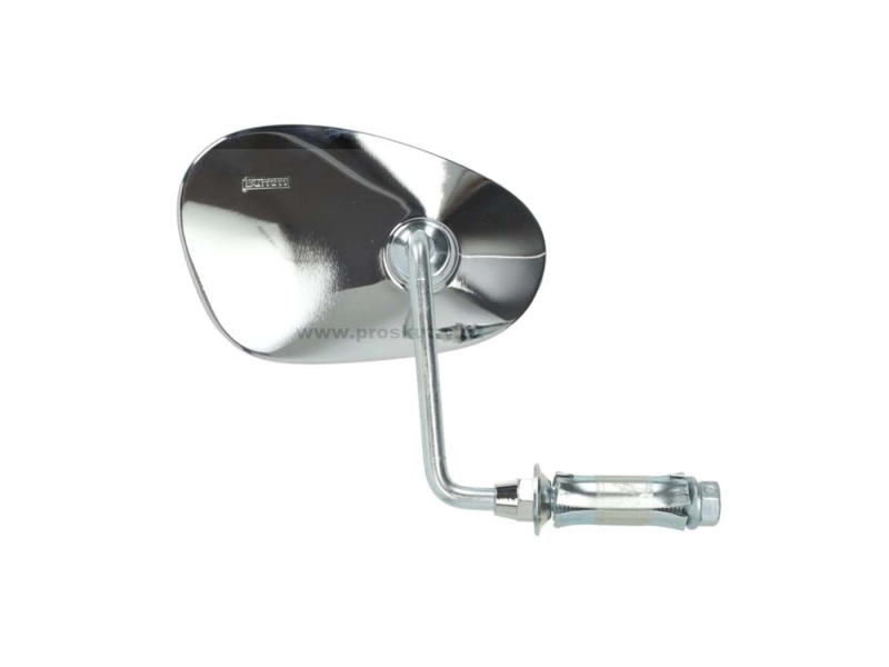 Zrcátka páčky řídítka - Pravé chromované zrcátko BUMM pro Hercules, Miele, DKW, NSU, Zündapp, Kreidler, Puch – do řídítek 22 mm