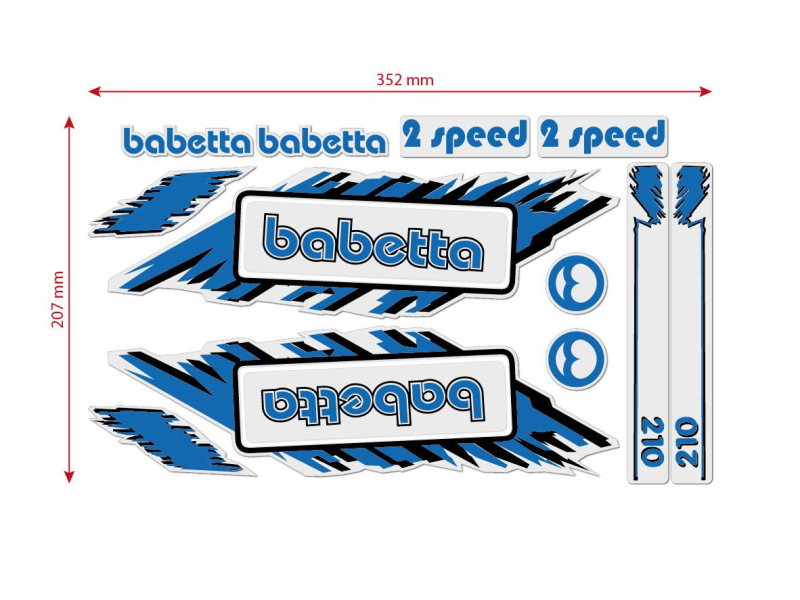 Podvozek tlumiče - Sada nálepek pro Jawa BABETTA 210 modrá
