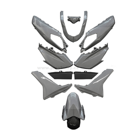 Podvozek tlumiče - Kompletní sada plastů RMS 11 dílů pro Yamaha NMAX 125/155 2015–2020 – šedá Nardo Grey