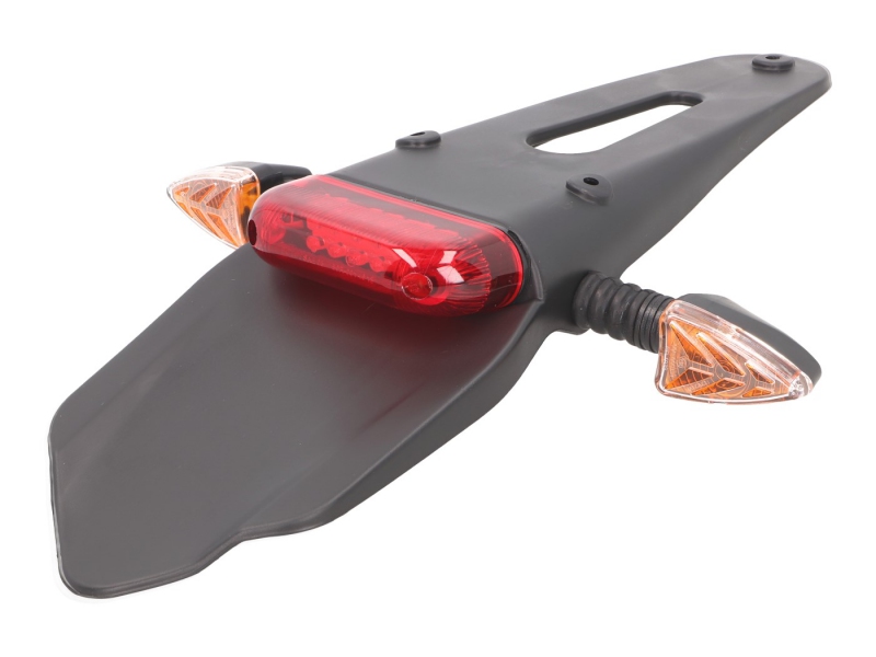 Držák RZ s červeným LED světlem a blinkry pro Supermotard, Enduro