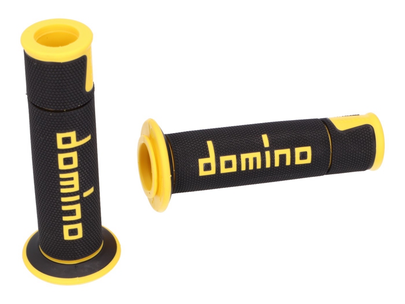 Rukojeti Domino A450 On-Road Racing černá / žlutá s otevřenými konci