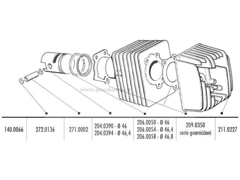 Pojistka pístního čepu Polini 12mm pro Piaggio, Vespa Ciao