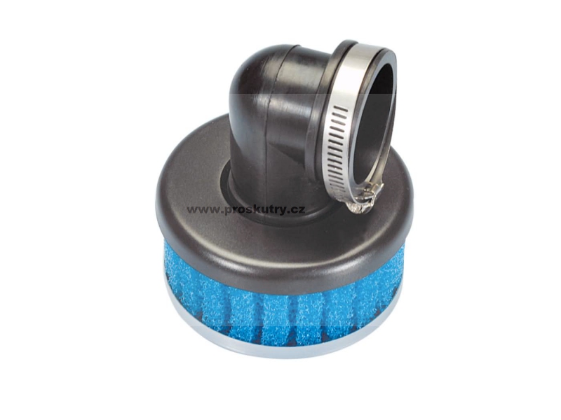 Vzduchový filtr Polini Special Air Box Filter krátký 38mm 90 ° modrý