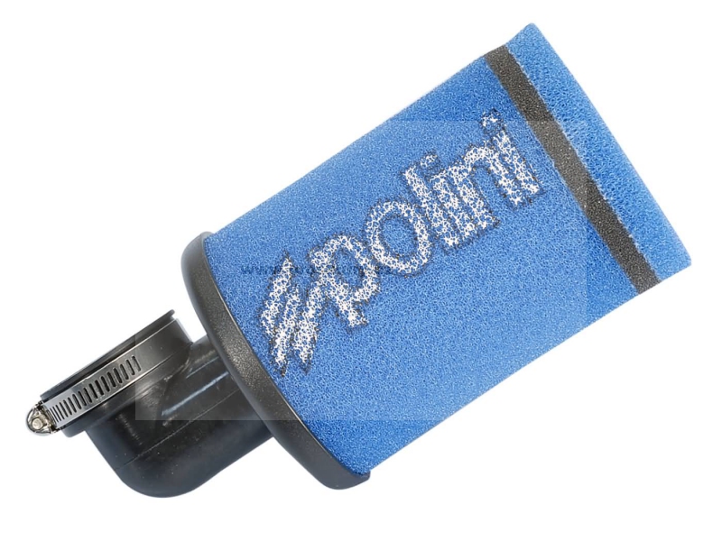 Vzduchový filtr Polini Evolution 38mm 90 ° modrý