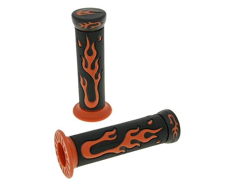 handlebar rubber grip set Flame black, orange