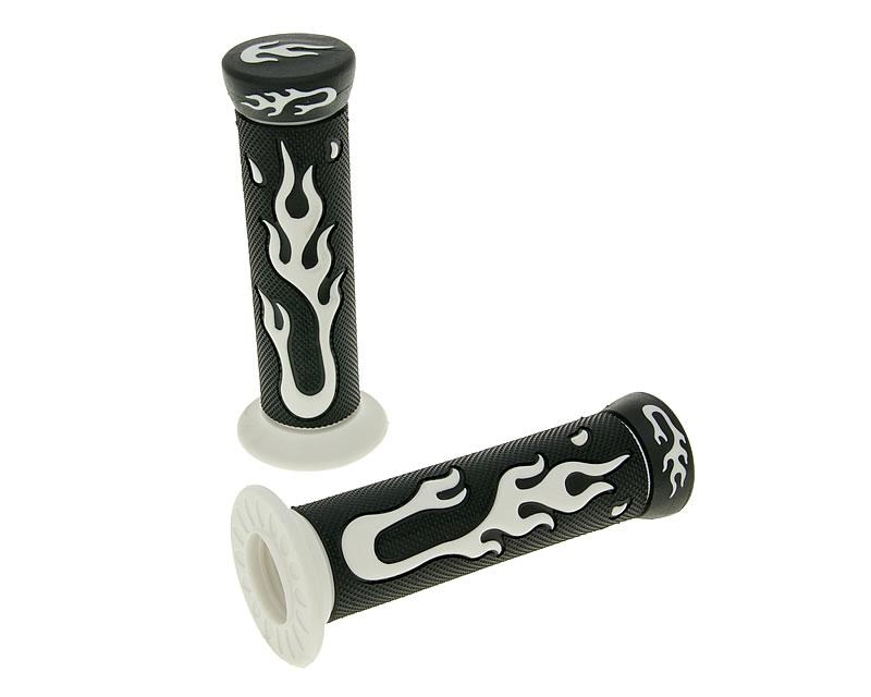 handlebar rubber grip set Flame black, white