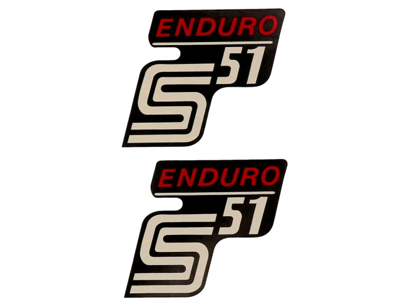 Samolepka S51-enduro černo-červená 2 kusy pro Simson S51 / S51 Enduro [M531, M541, M542]