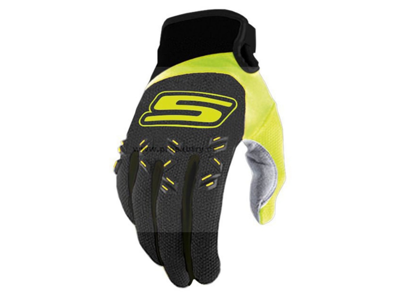 MX S-Line rukavice, homologované, černé / fluo-žluté - S