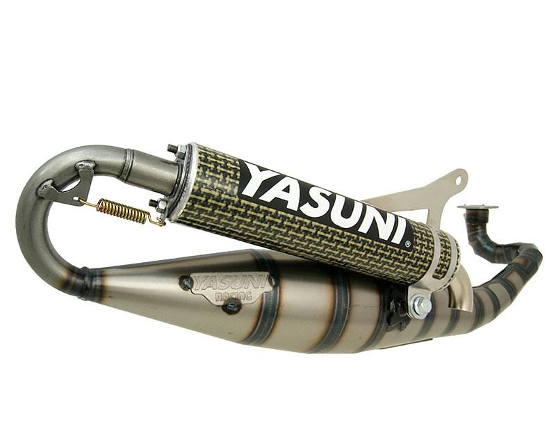 exhaust Yasuni Carrera 16/07 yellow carbon E-marked for Minarelli horiz. + doprava zdarma