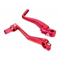 Startovací a řadící hliníková sklopná páka červeně eloxovaná pro Simson S50, S51, S53, S70, S83