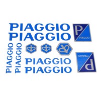 Sada modrých samolepek Piaggio