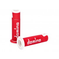 Sada rukojetí Domino A450 On-Road Racing červená / bílá s otevřenými konci