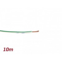 Jednožilový vodič - izolovaný drát 0,85mm délka 10m - bílo zelený