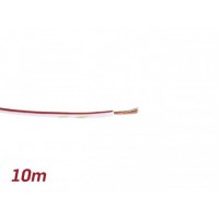 Jednožilový vodič - izolovaný drát 0,85mm délka 10m bílo červený