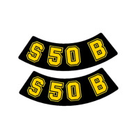Nápis S50 B fólie / samolepka černo-žlutá 2 kusy pro Simson S50 75-79 [M53/2]