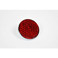 Červená kulatá odrazka se šroubem 57mm