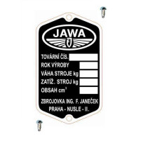 Výrobní štítek s nýty  - JAWA-PÉRÁK  FJ