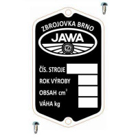 Výrobní štítek s nýty  - JAWA-PÉRÁK Zbrojovka