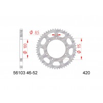 Řetězové kolo 46 zubů AFAM 46T 420 pro Gilera Surfer, Zulu, MH Furia, Peugeot XP