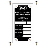Výrobní štítek rámu s nýty pro JAWA