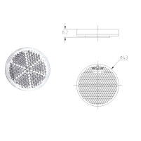 Samolepící bílá kulatá odrazka průměr 43 mm