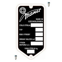 Výrobní štítek rámu s nýty  pro TATRAN/MANET  *M