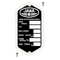 Výrobní štítek rámu s nýty  pro JAWA 50/23 MUSTANG