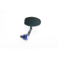 Iniverzální hliníkové zrcátko do řídítek - modrá zátka