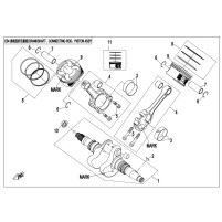 Pojistný kroužek čepu pístu pro Cfmoto Gladiator 400, 500, 600, 800, 1000 OEM 0800-040005