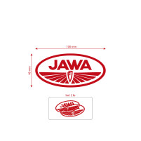 Sada nálepek pro JAWA FJ 100x50 mm - červená