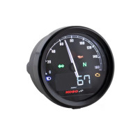 Sada tachometru Koso D=60mm TNT-05 max 160km/h s ukazatelem teploty a kontrolkami pro blinkry, neutrál, tlak oleje, palivo