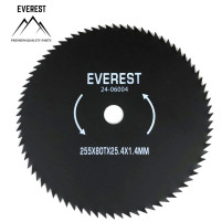 ŘEZACÍ KOTOUČ UNIVERZÁLNÍ  80 ZUBŮ PRŮMĚR OTVORU 25,4mm ŠÍŘKA 255mm TLOUŠŤKA 1,4mm EVEREST