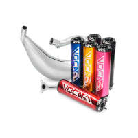 Výfuk Voca Cross chrom 50/70cc pro Derbi Senda DRD Aprilia RX, SX