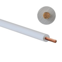 Kabel,vodič bílý, průřez 1mm2 (cena za 1m)