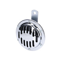 Klakson 6V DC 100mm nerezová ocel pro Maico, DKW, NSU, Miele, Horex, Zündapp, BMW, EMW, MZ RT125/1, RT125/2, RT125/3, Hercules, NSU Fox, Konsul, Lux,