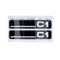 Sada samolepek MOGA 2dílná stupačka 105x21mm, boční kryt pro městské kolo Hercules C1