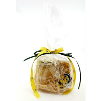 Mini dárkové balení od včeliček (medík + růžičková svíčka ze včelího vosku)