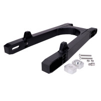 Hliníková kyvná vidlice Schmitt CNC s hranatým profilem, matně černá, pro Simson S50, S51, S51 Enduro, S70, S70 Enduro, S53, S83