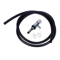 Palivový kohout M10x1, boční připojení s 1m palivovou hadicí 5x8mm a 2 hadicovými sponami